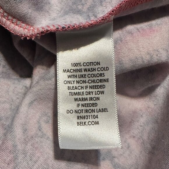 Kim Rogers Womens XL Paisley Tunic Top Coral Navy 3/4 Sleeve Cotton Blouse Boho - Picture 8 of 8